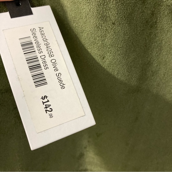 ASTR The Label Faux Suede Olive Green Dress, Size Small, NWT - Picture 6 of 8